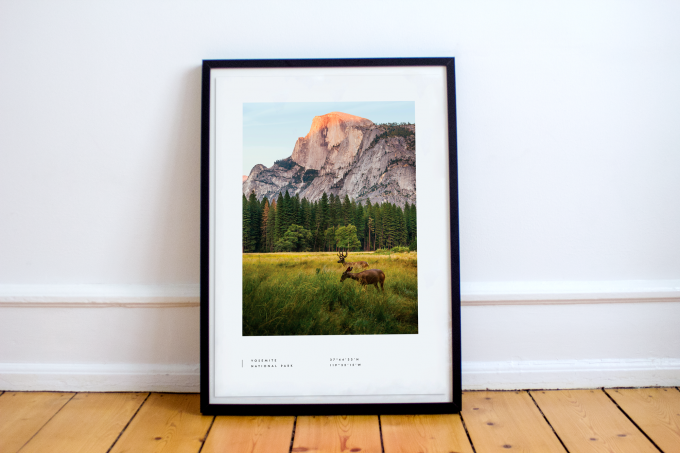 Yosemite National Park Coordinates Poster Print Wall Art