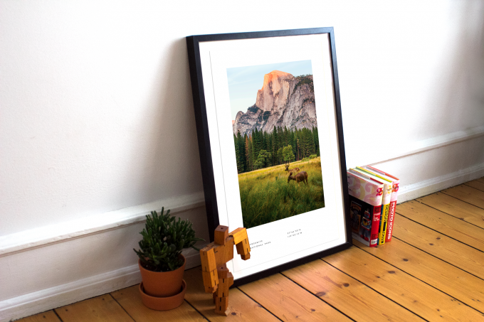 Yosemite National Park Coordinates Poster Print Wall Art