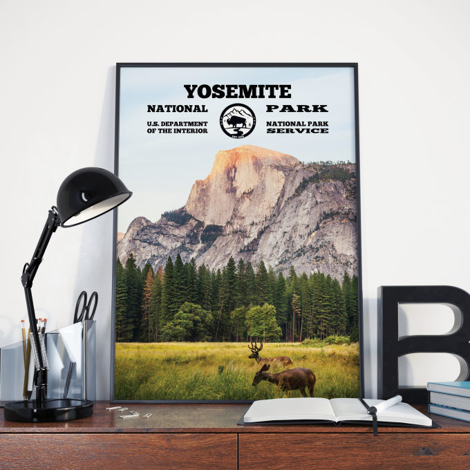 Yosemite National Park WPA Poster Print Wall Art