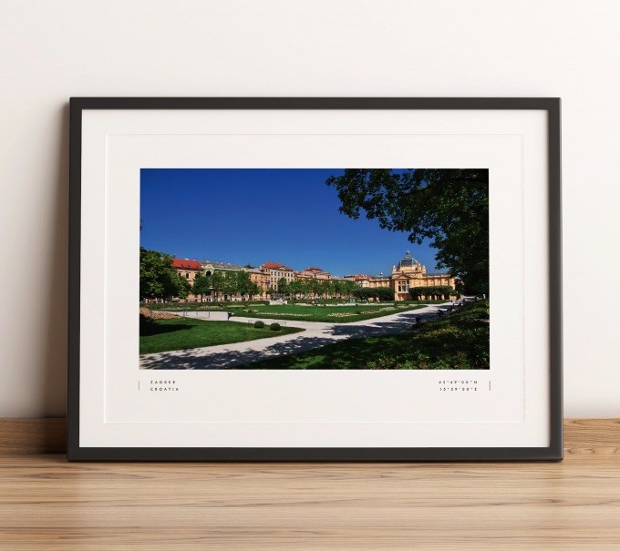 Zagreb Coordinates Poster Print Wall Art