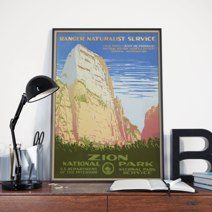 Zion National Park WPA Poster Print Wall Art