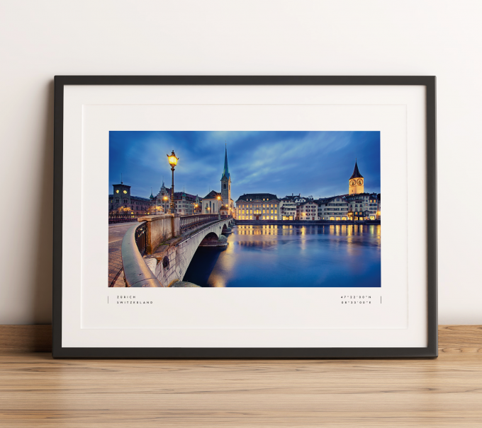 Zurich Coordinates Poster Print Wall Art