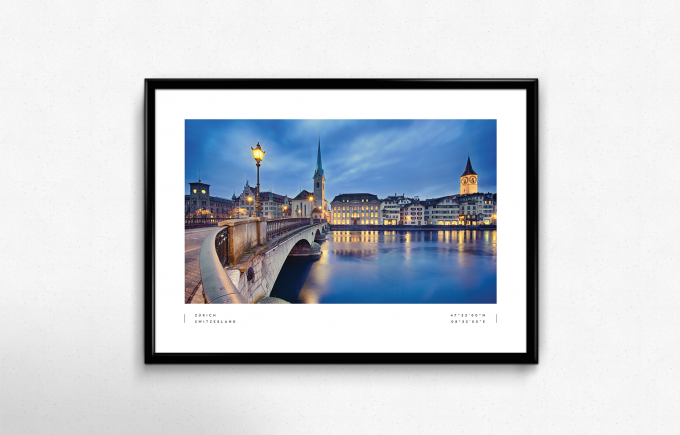 Zurich Coordinates Poster Print Wall Art