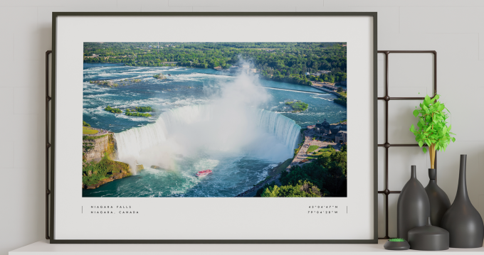 Niagara Falls Coordinates Poster Print Wall Art