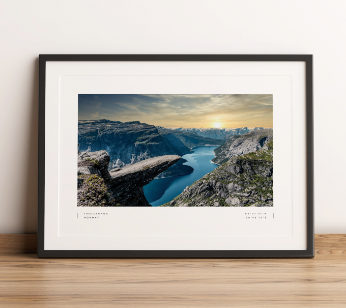 Trolltunga Poster Print Wall Art