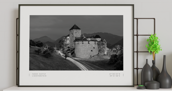 Vaduz Castle Print Poster Wall Art