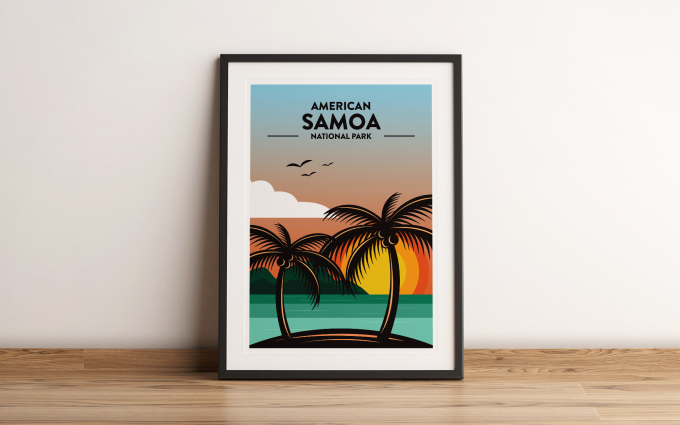 American Samoa Poster Print Wall Art