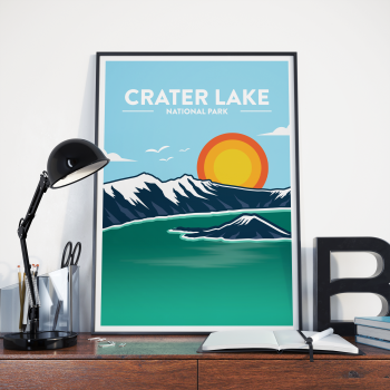 Crater Lake Poster Print Wall Art
