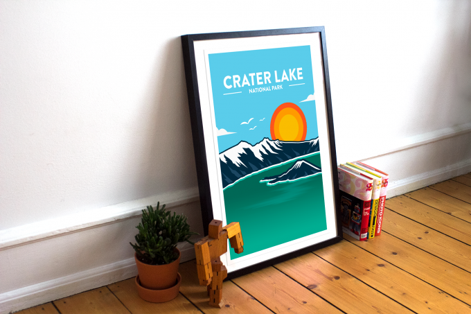 Crater Lake Poster Print Wall Art