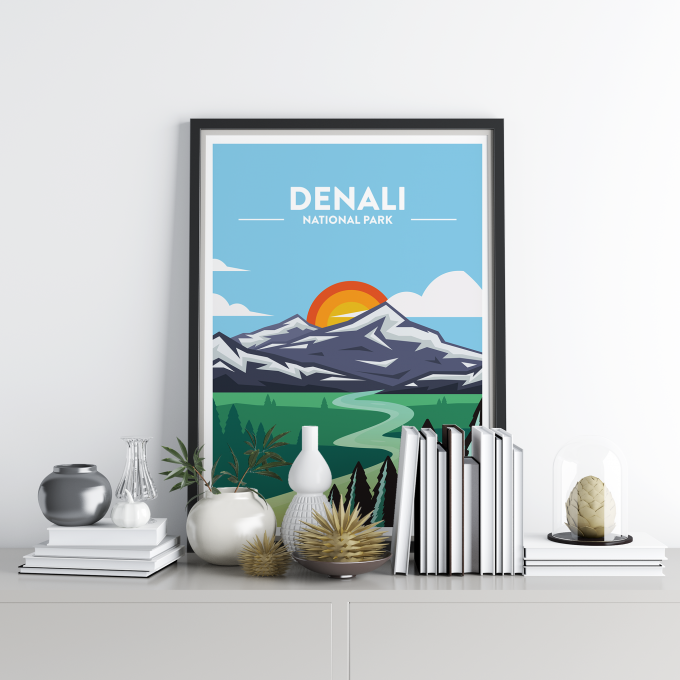 Denali - National Park Print Poster Wall Art