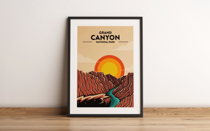 Grand Canyon - National Park Print Poster Wall Art