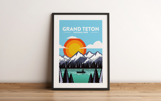 Grand Teton - National Park Print Poster Wall Art