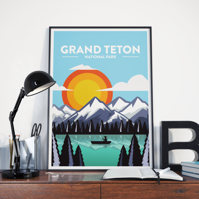 Grand Teton - National Park Print Poster Wall Art