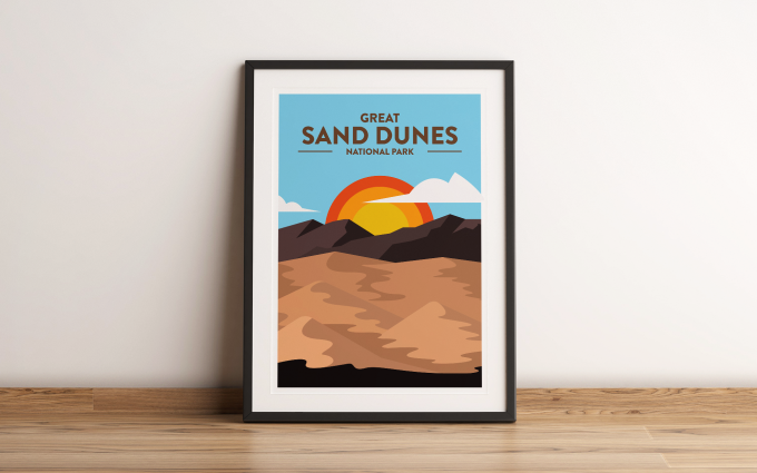 Great Sand Dunes - National Park Print Poster Wall Art