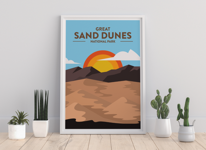 Great Sand Dunes - National Park Print Poster Wall Art