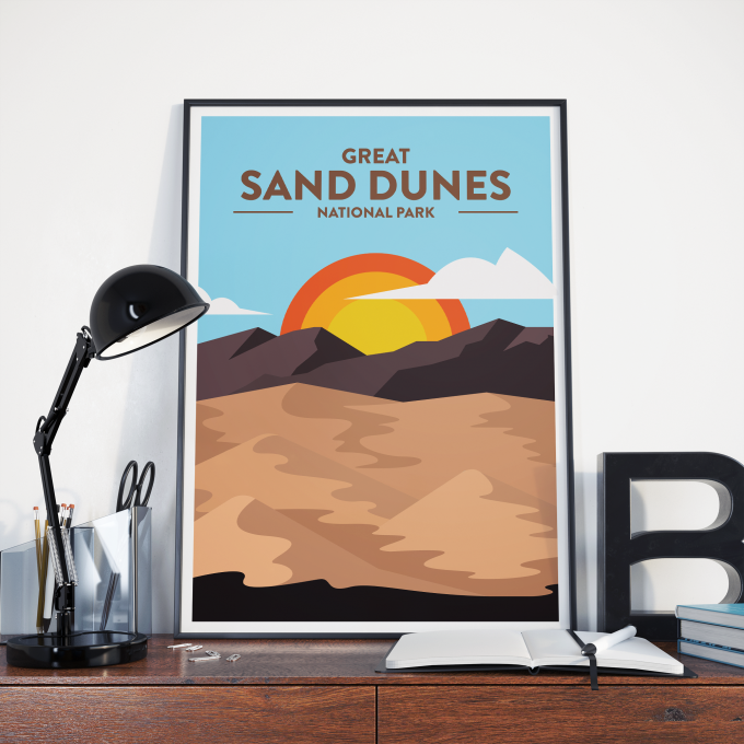 Great Sand Dunes - National Park Print Poster Wall Art