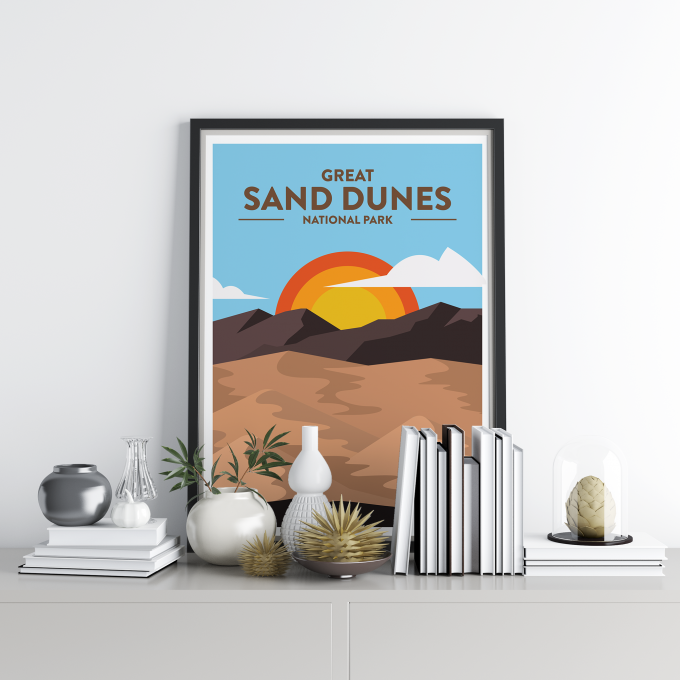 Great Sand Dunes - National Park Print Poster Wall Art