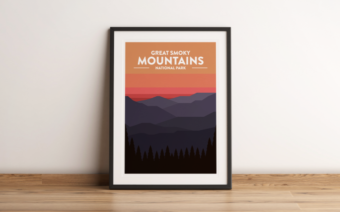 Great Smoky Mountains - National Park Print Poster Wall Art