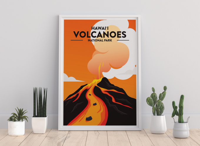 Hawaii Volcanoes - National Park Print Poster Wall Art