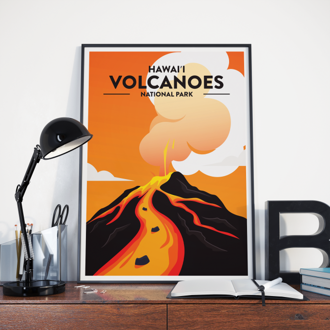 Hawaii Volcanoes - National Park Print Poster Wall Art