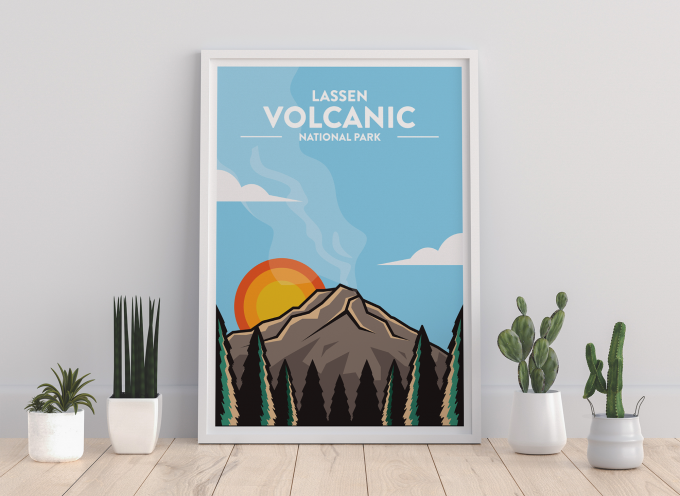 Lassen Volacanic - National Park Print Poster Wall Art