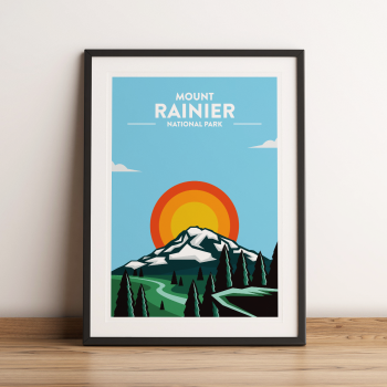 Mount Rainier - National Park Print Poster Wall Art