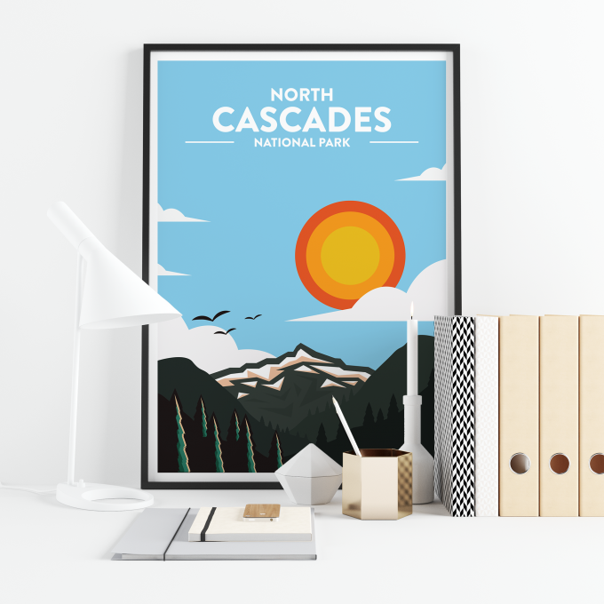 North Cascades - National Park Print Poster Wall Art