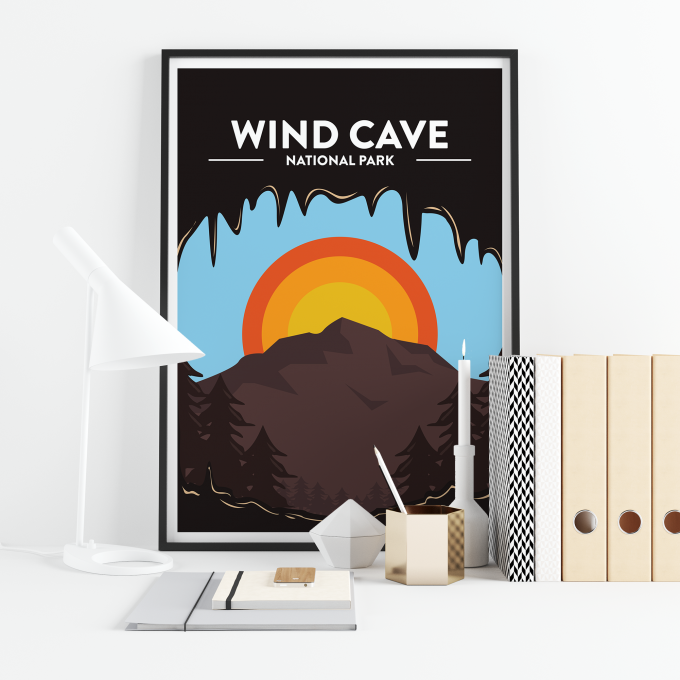 Wind Cave - National Park Print Poster Wall Art