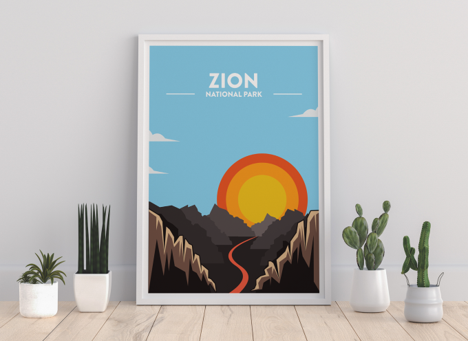 Zion - National Park Print Poster Wall Art