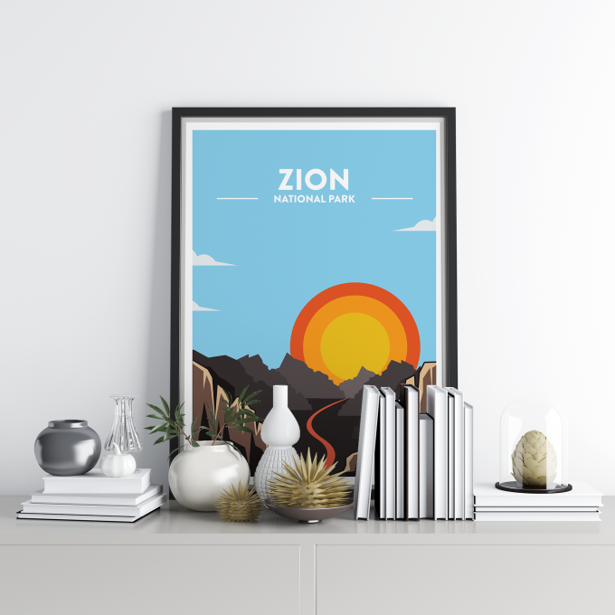 Zion - National Park Print Poster Wall Art