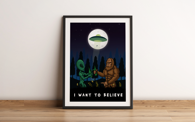 I Want To Believe Poster Print Wall Art