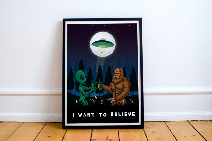 I Want To Believe Poster Print Wall Art